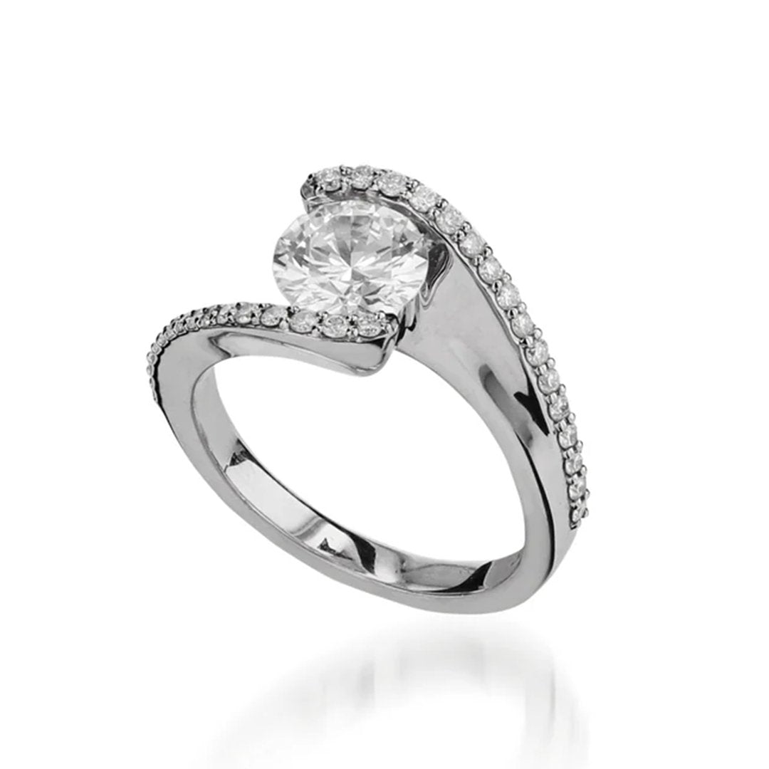 Half Bezel Engagement Ring