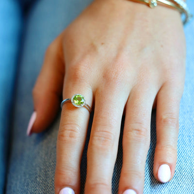 Peridot & Diamond Ring