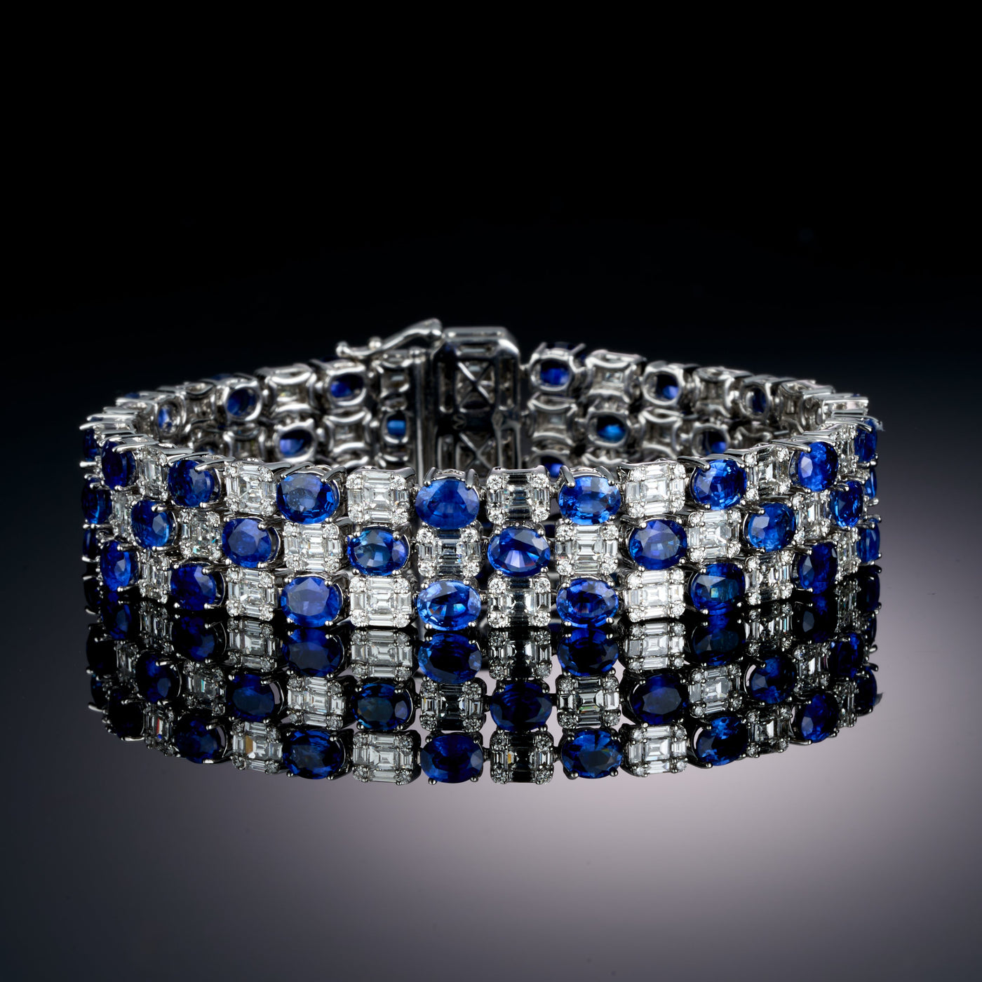 Blue Sapphire & Diamond Bracelet