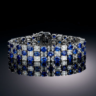 Blue Sapphire & Diamond Bracelet
