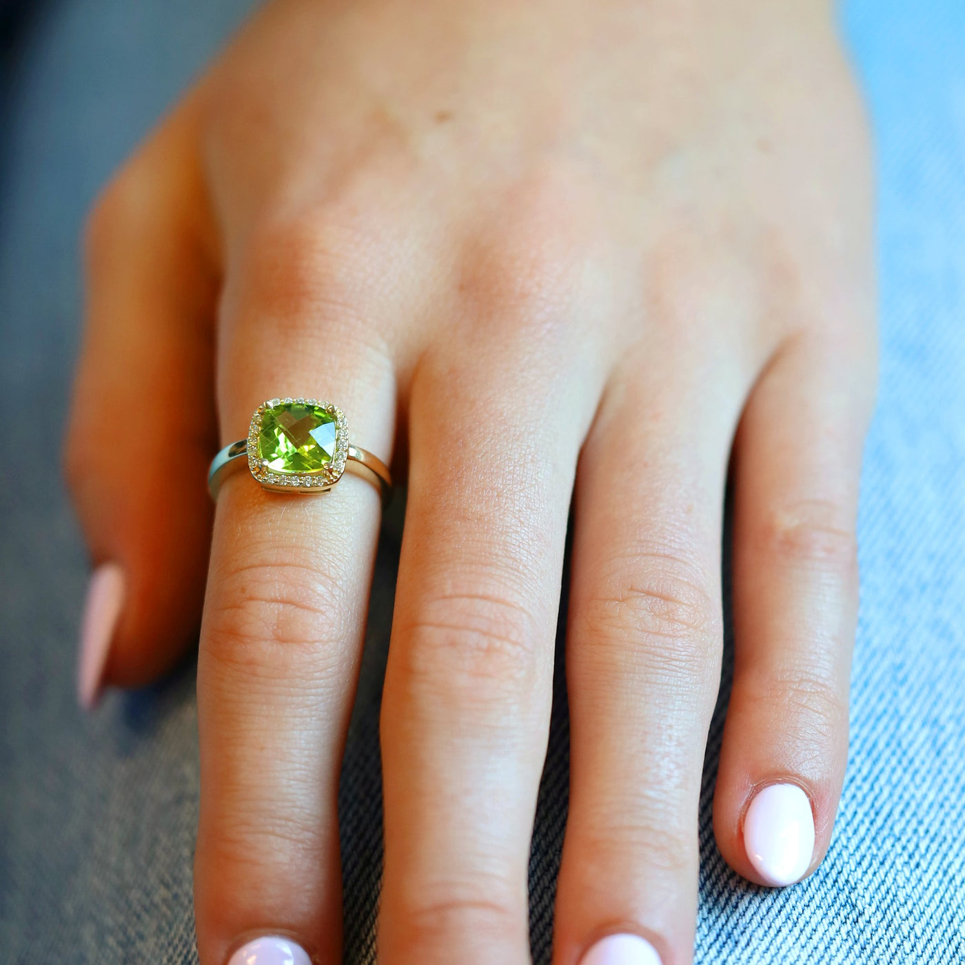 Peridot & Diamond Ring