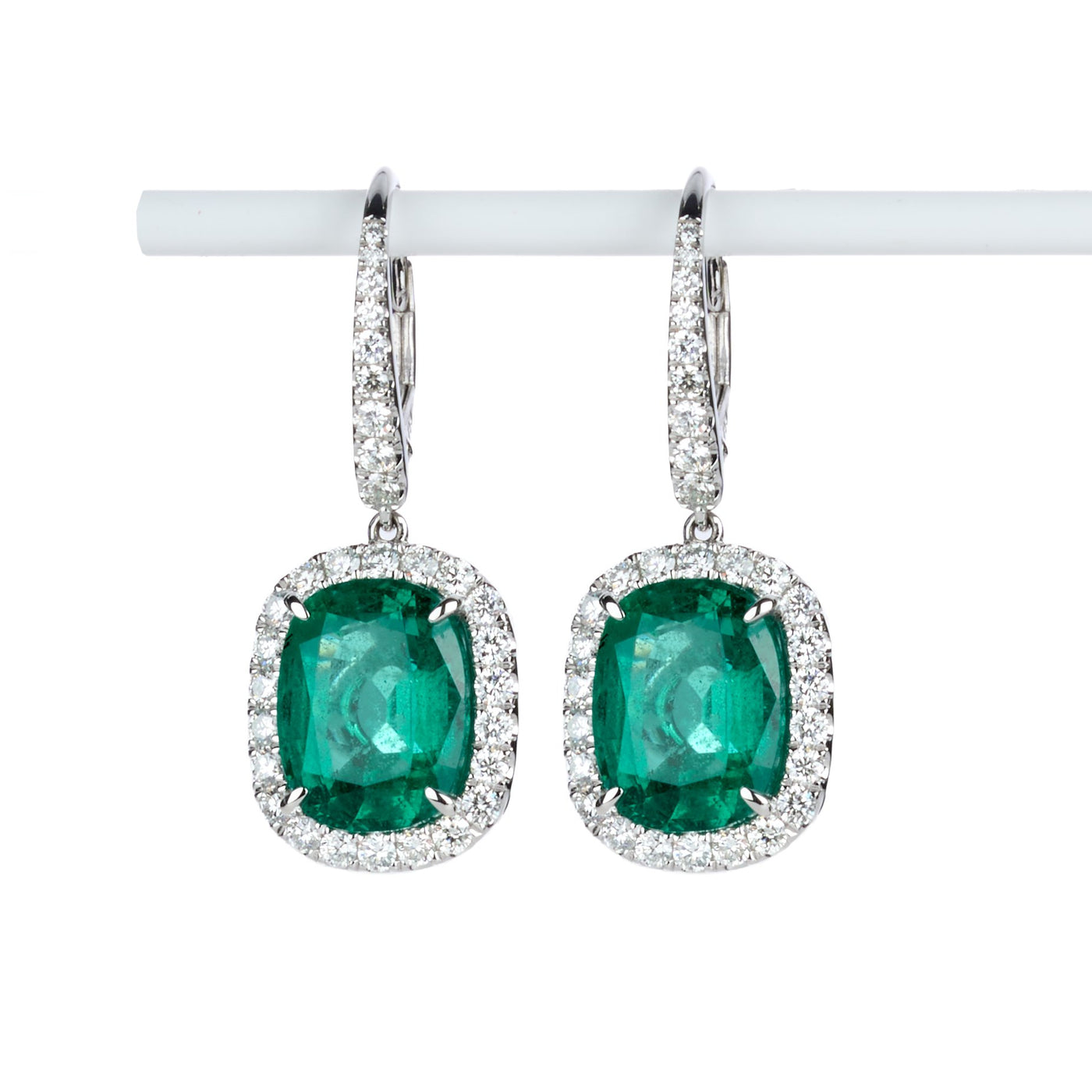 Emerald & Diamond Drop Earrings