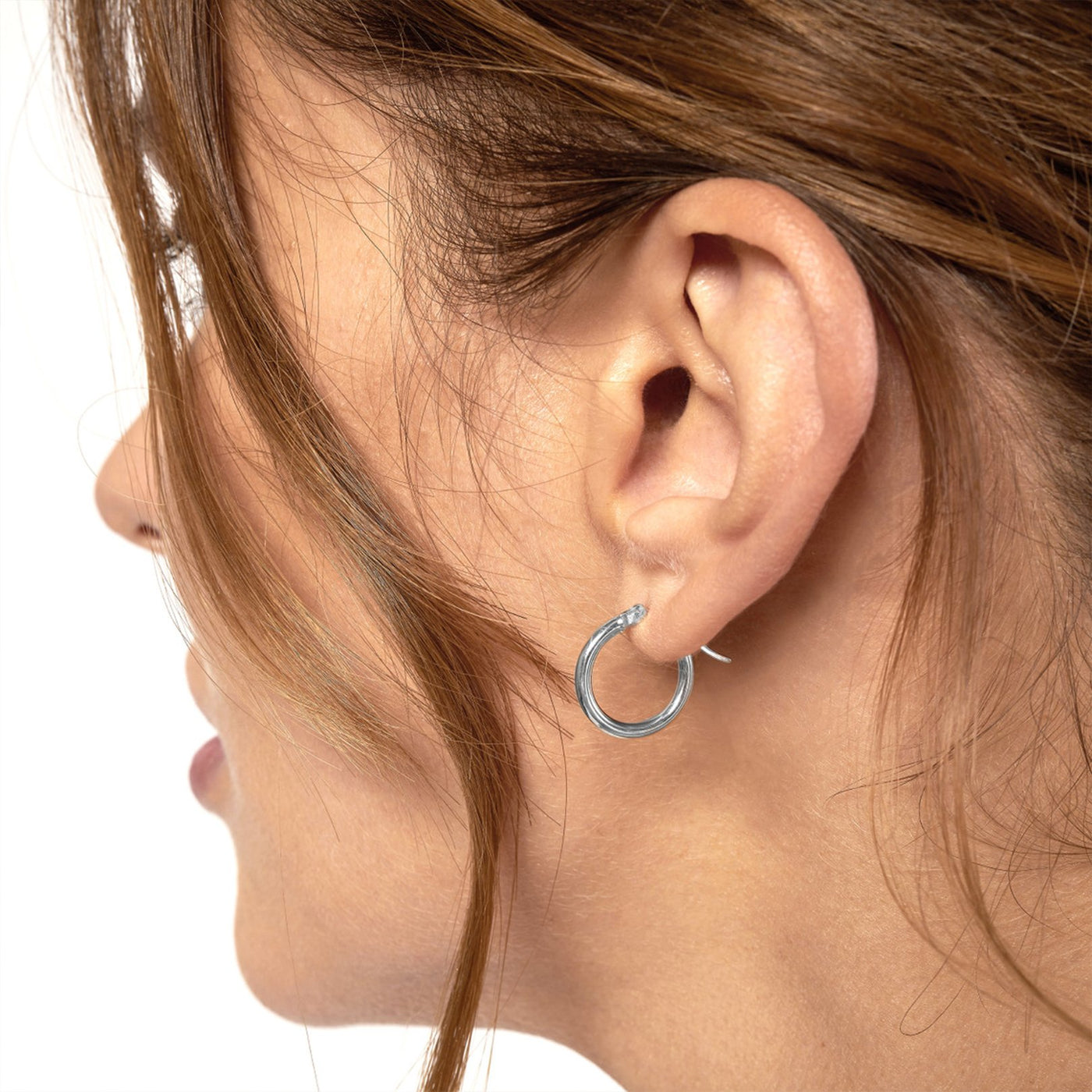 2X15MM Round Hoop Earrings