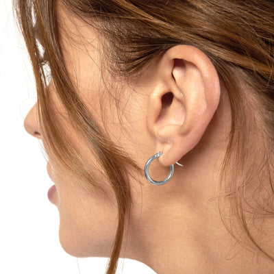 2X15MM Round Hoop Earrings