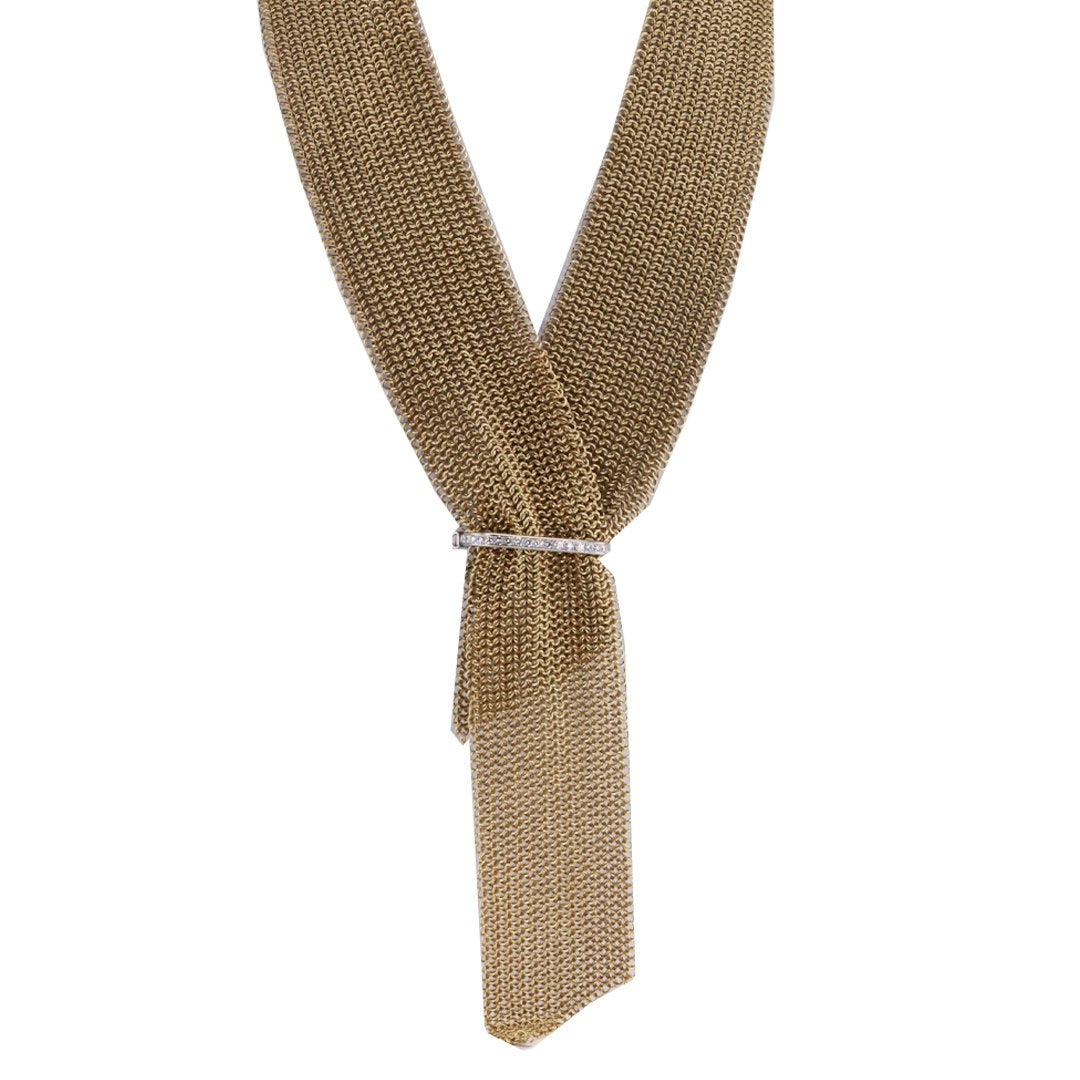 Mesh Link Scarf & Damond Clasp