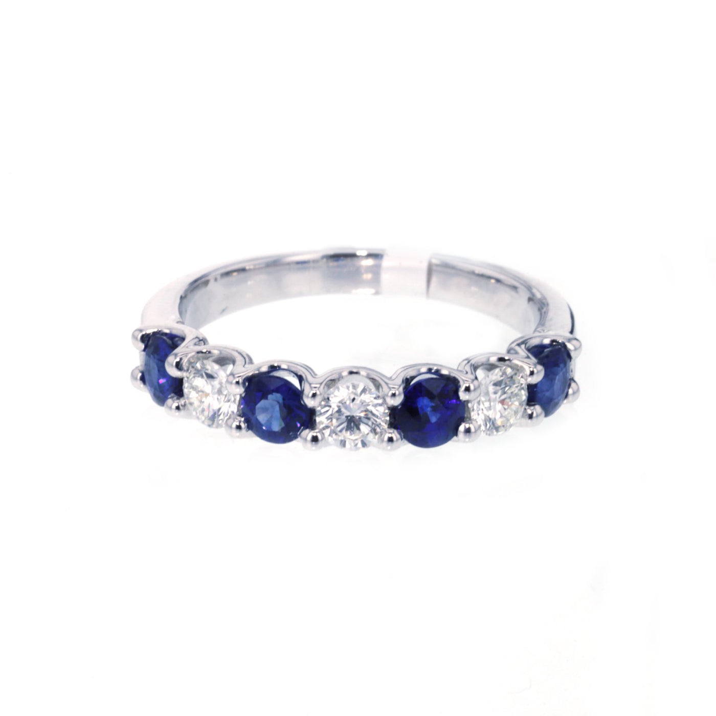 Blue Sapphire & Diamond Band