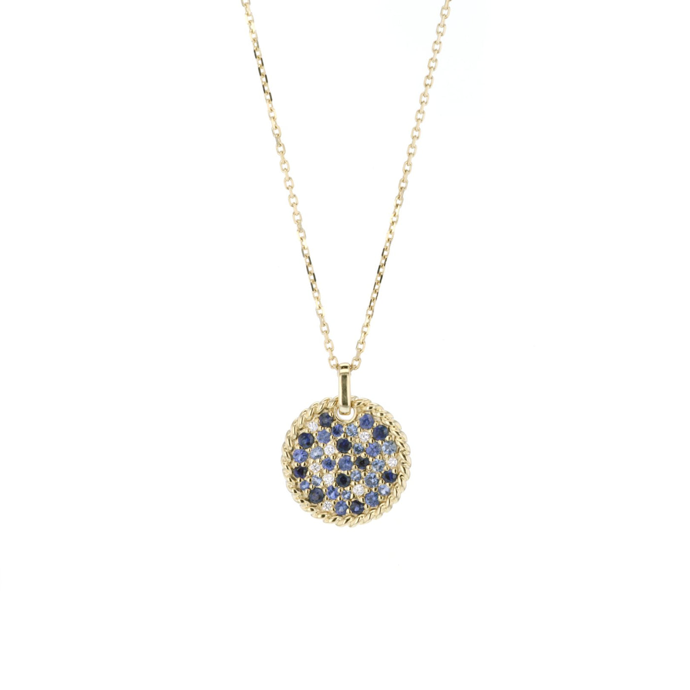 Blue Sapphire & Diamond Pendant Necklace