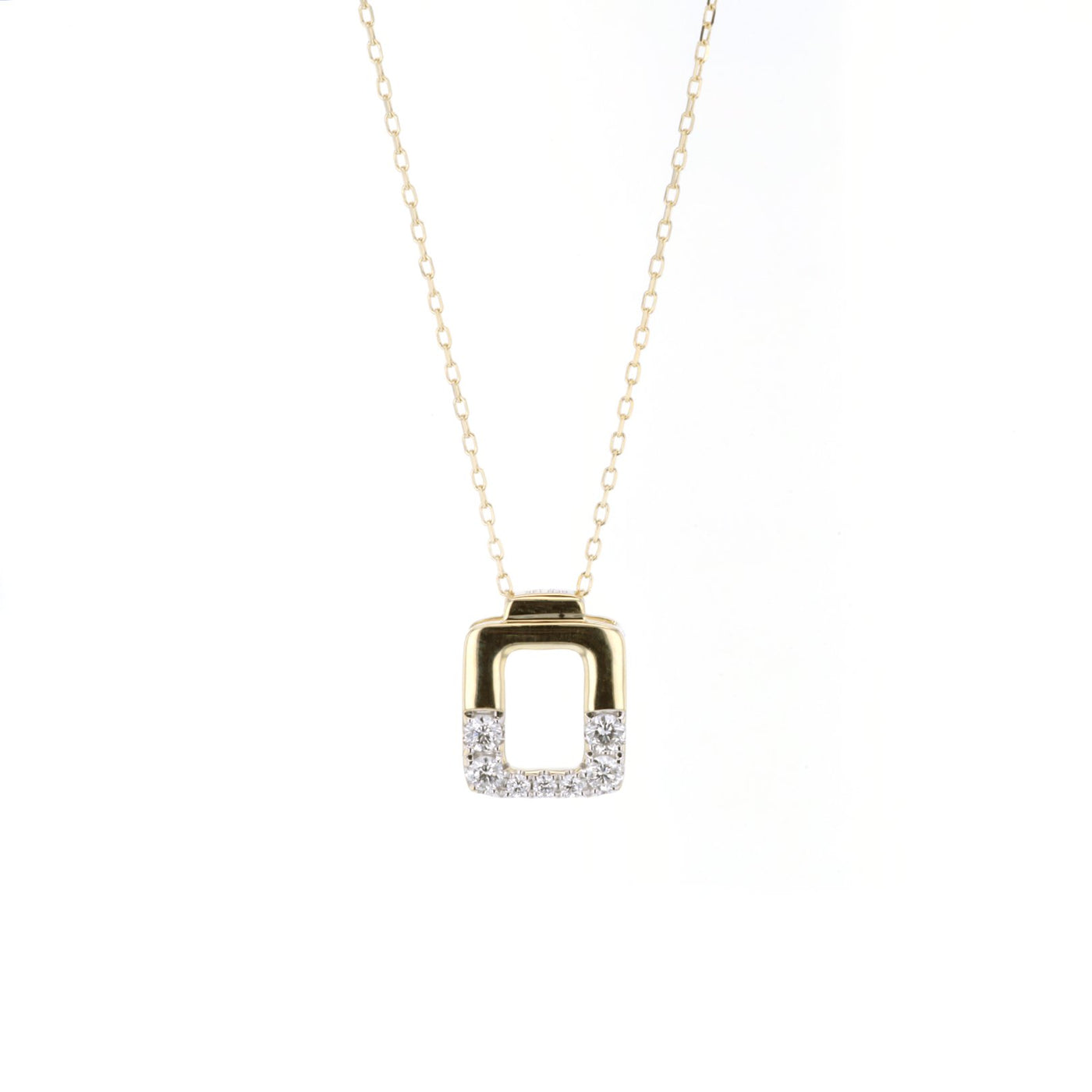 0.35 ctw Diamond Open Square Necklace