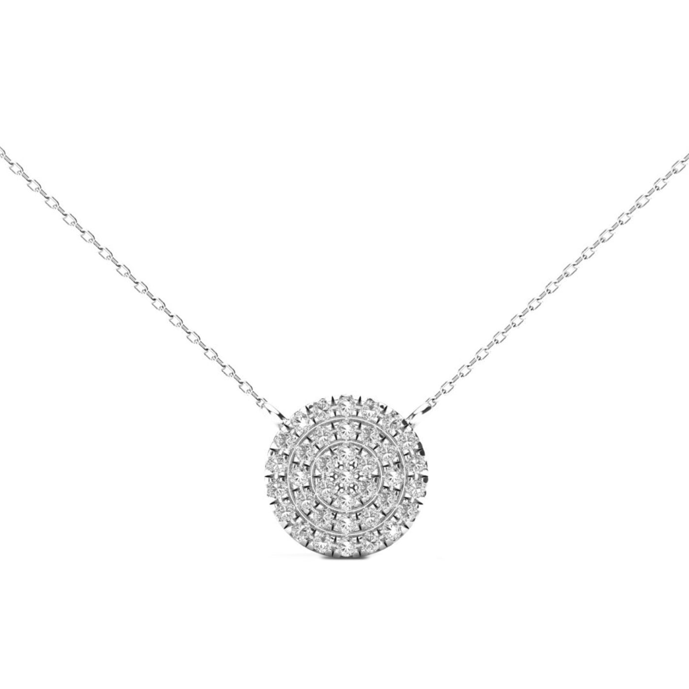 0.11ctw Diamond Pave Circle Necklace
