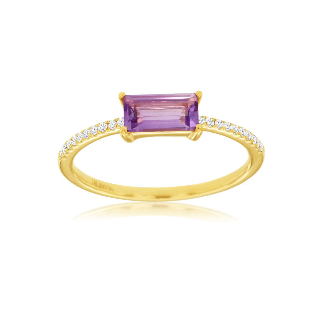 Amethyst & Diamond Ring