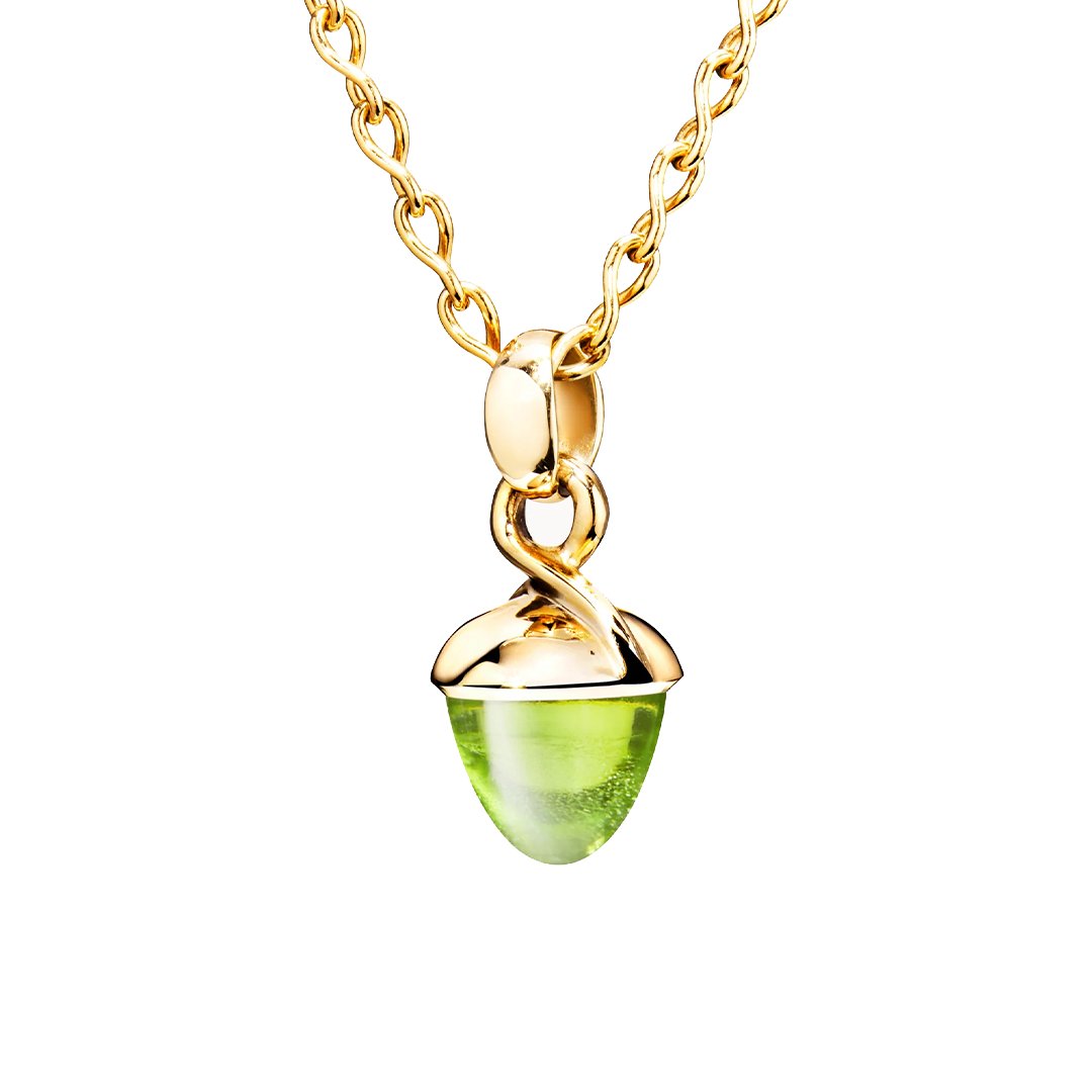 Peridot Mikado Bouquet Acorn Pendant