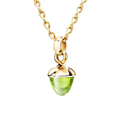 Peridot Mikado Bouquet Acorn Pendant