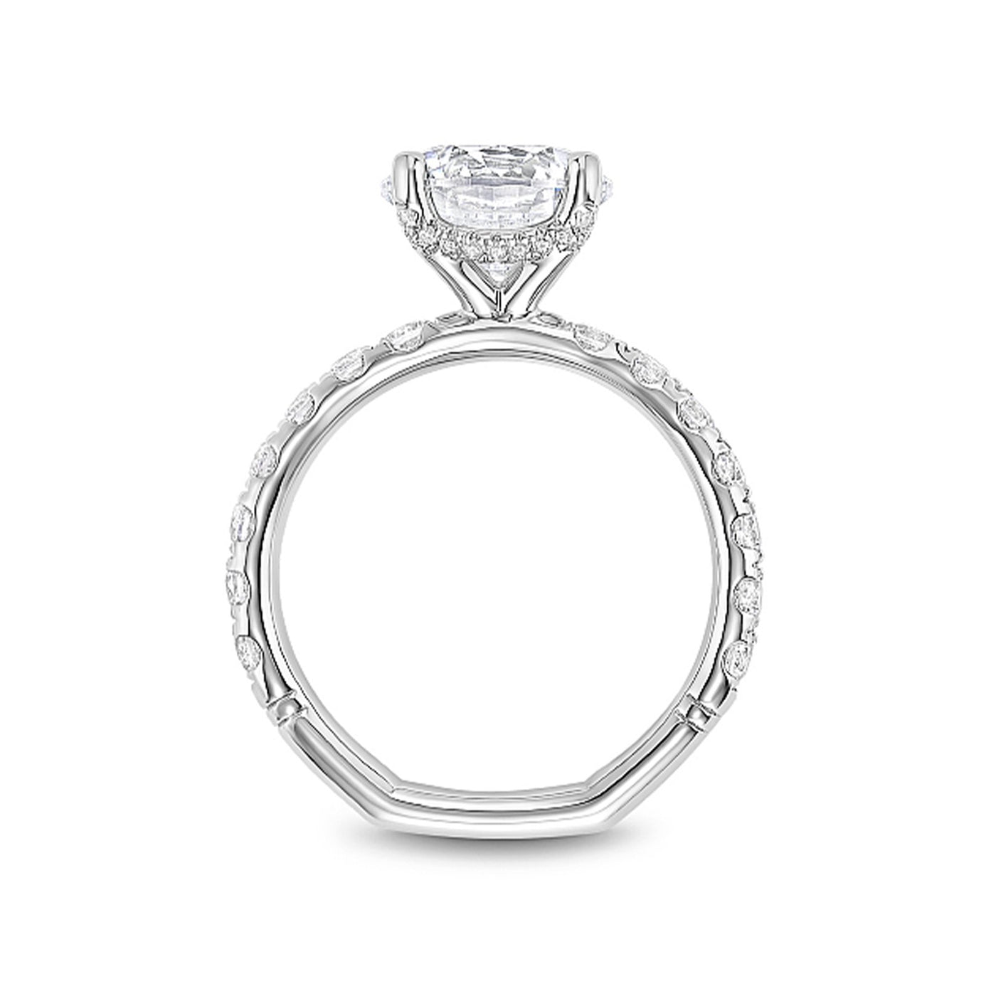 0.78 ctw Diamond Hidden Halo Engagement Ring