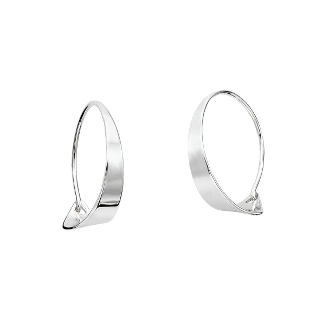 "French" Hoop Silver Earrings