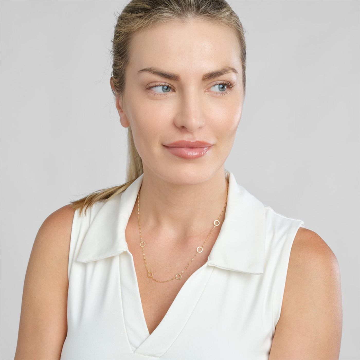 Open Circle Station Necklace