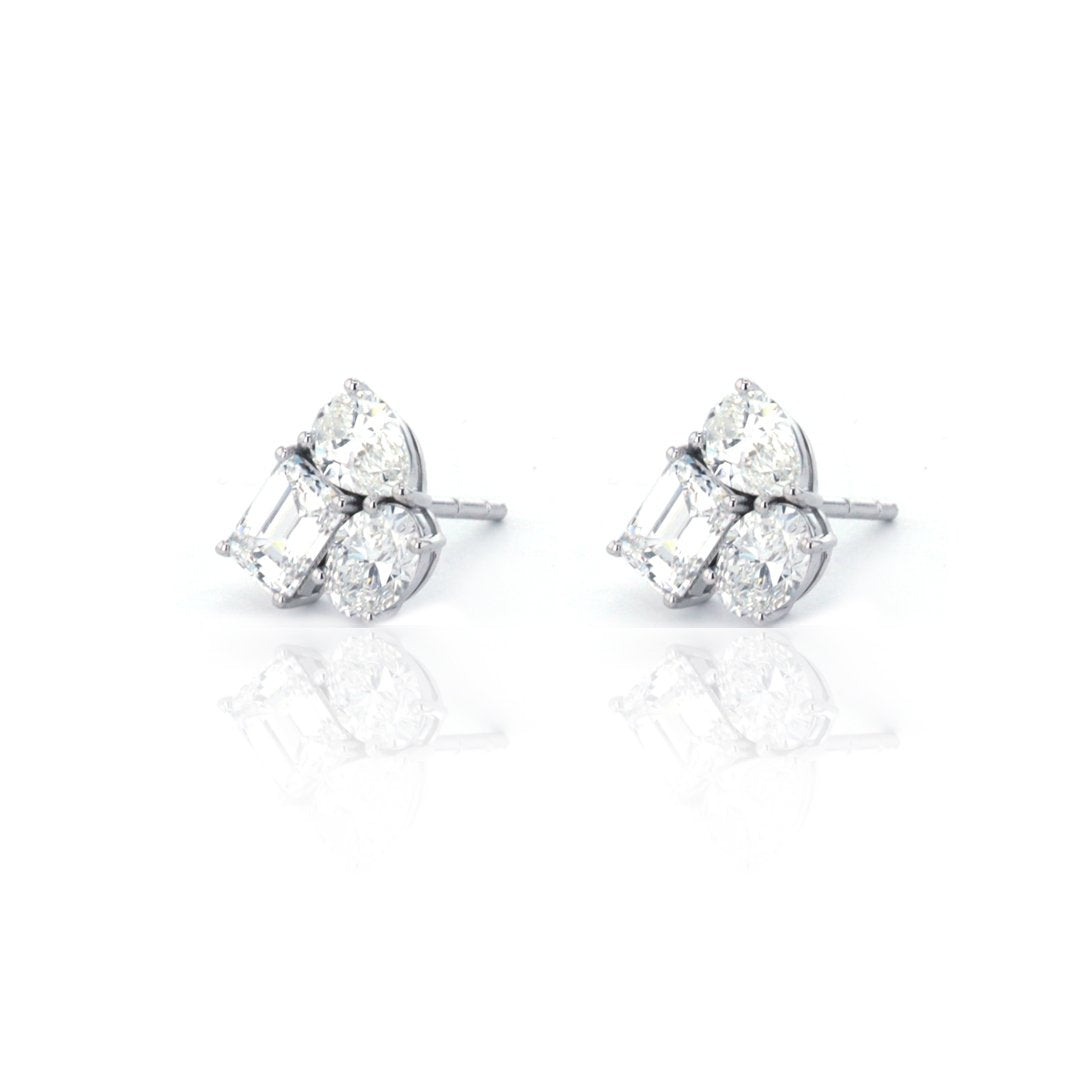 2.66 ctw Diamond Cluster Earrings