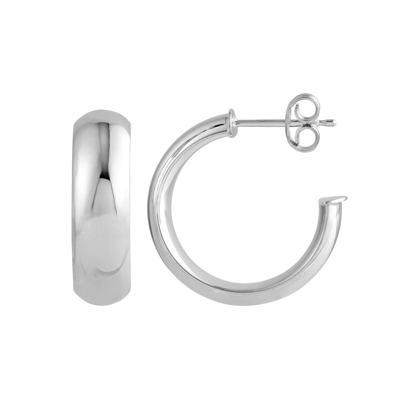 15MM Tube Round Hoop Earrings