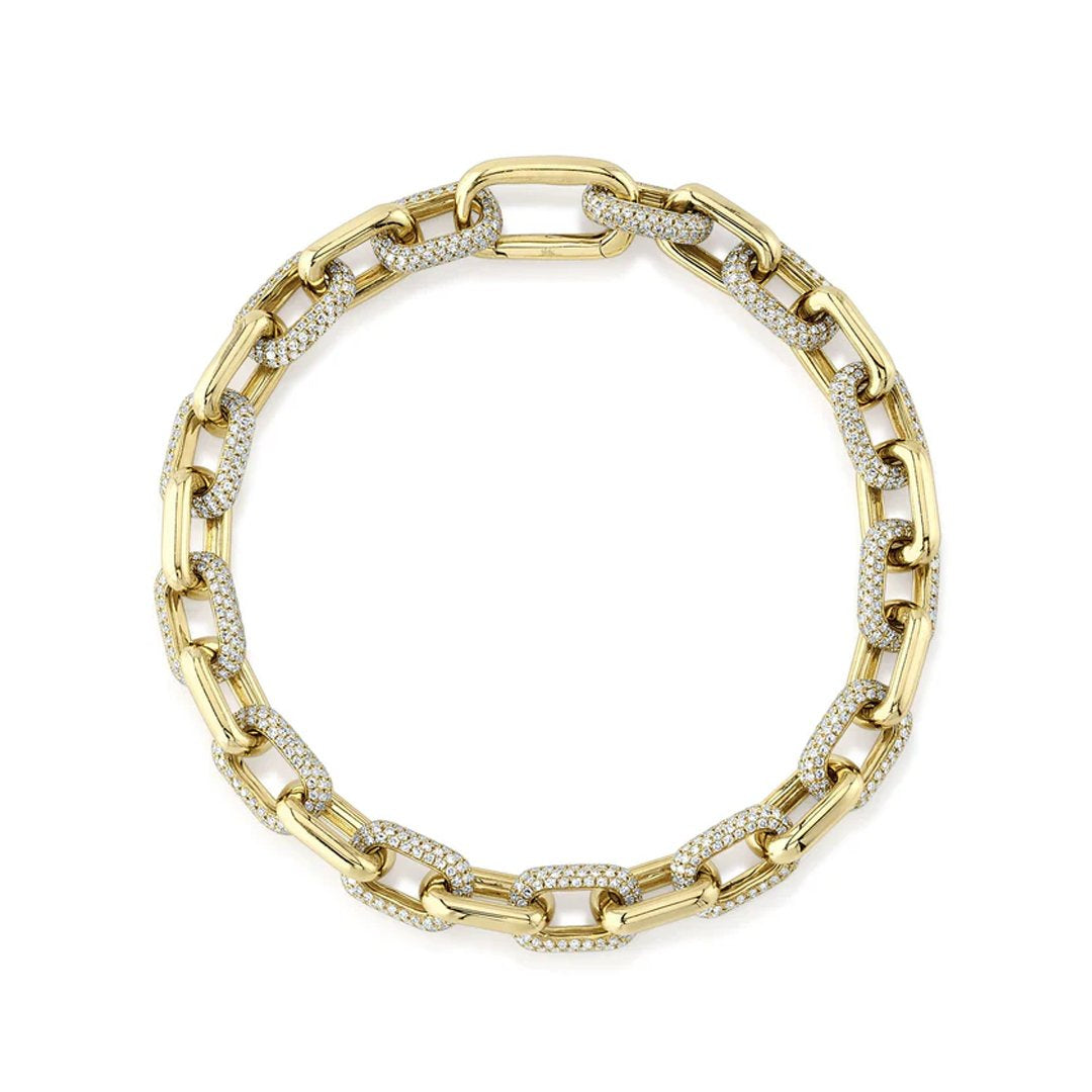 3.67ctw Diamond Pave Paper Clip Bracelet