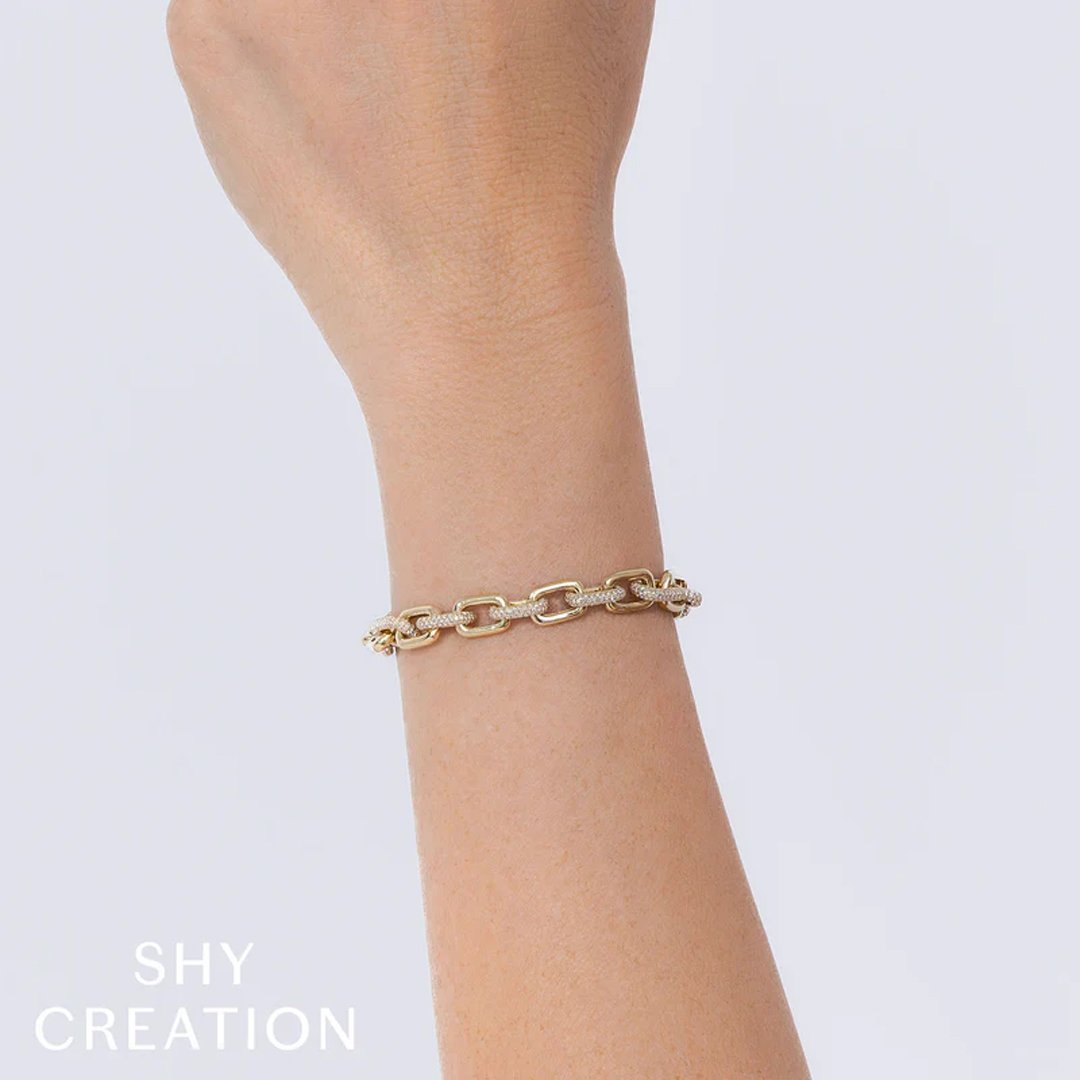 3.67ctw Diamond Pave Paper Clip Bracelet