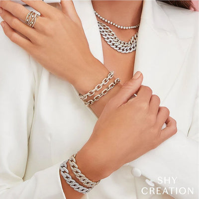 3.67ctw Diamond Pave Paper Clip Bracelet