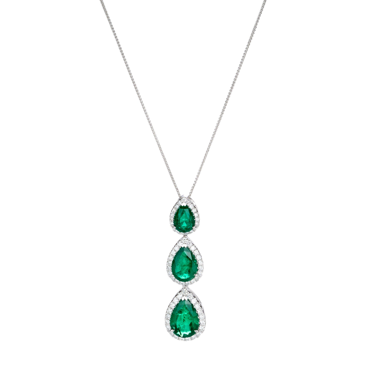Emerald & Diamond Pendant Necklace