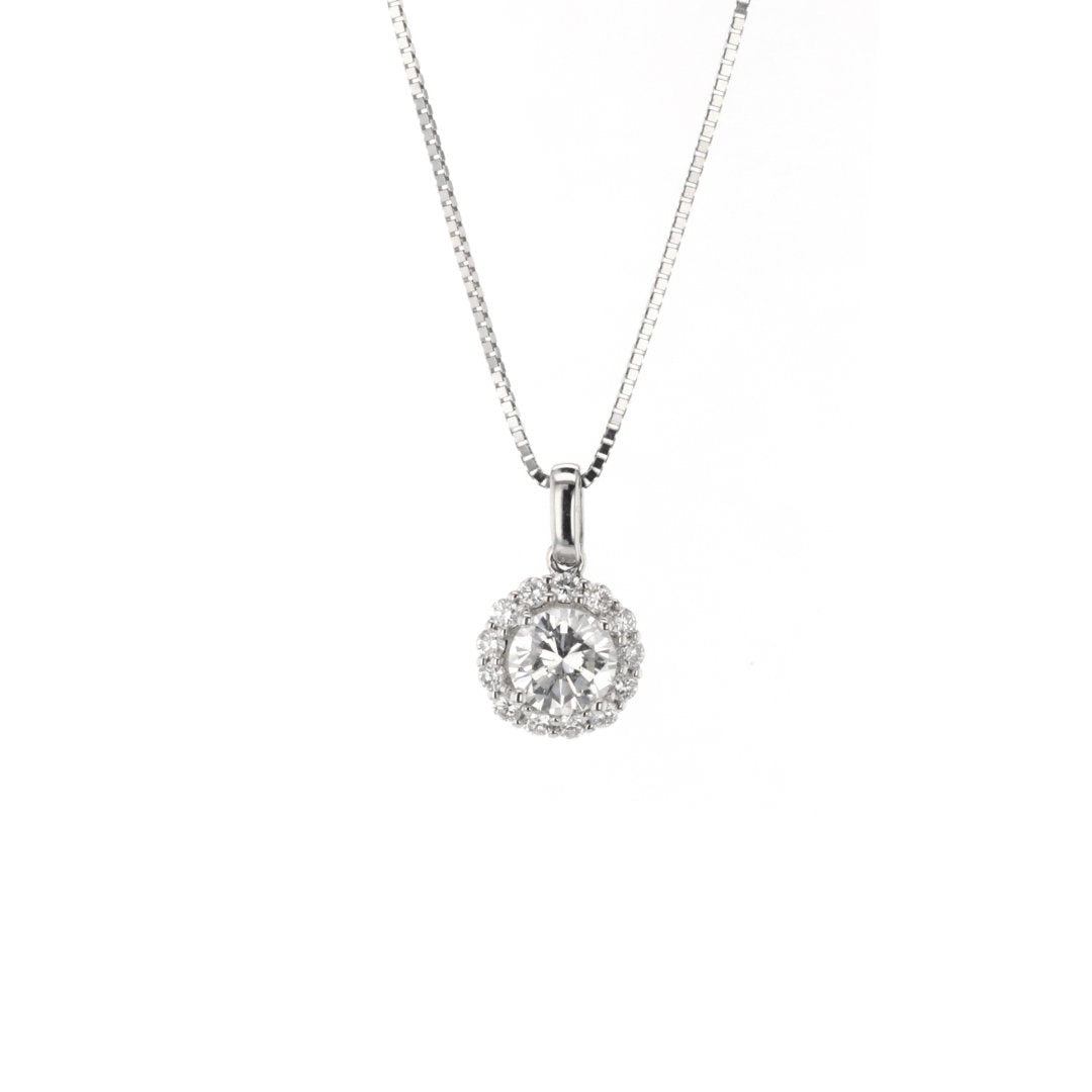 0.80 ct Diamond Halo Solitaire Pendant