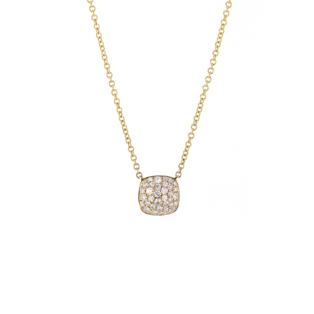 16+2" 0.28 ctw Diamond Pave Cushion Shape Necklace