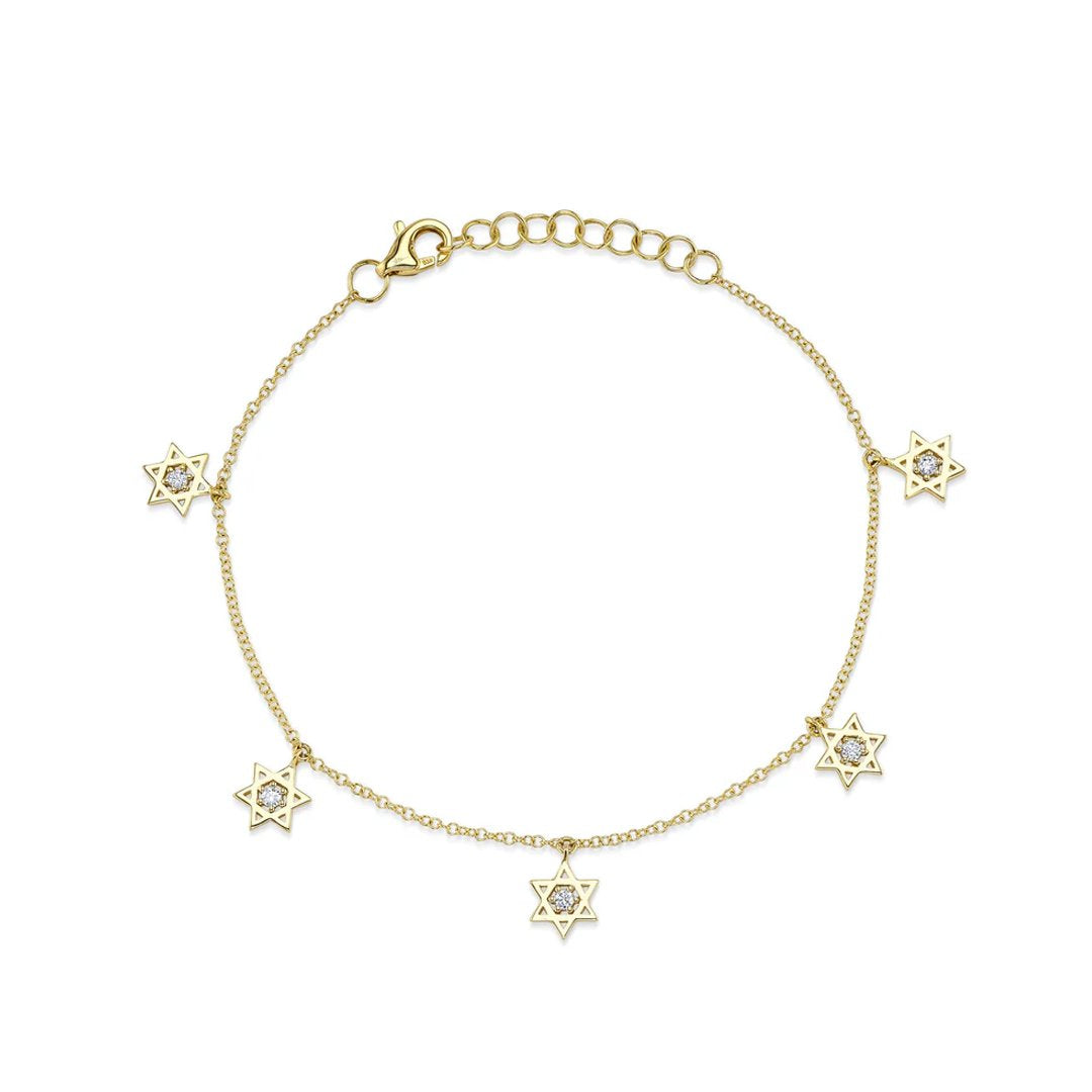 0.11 ctw Diamond Star of David Bracelet