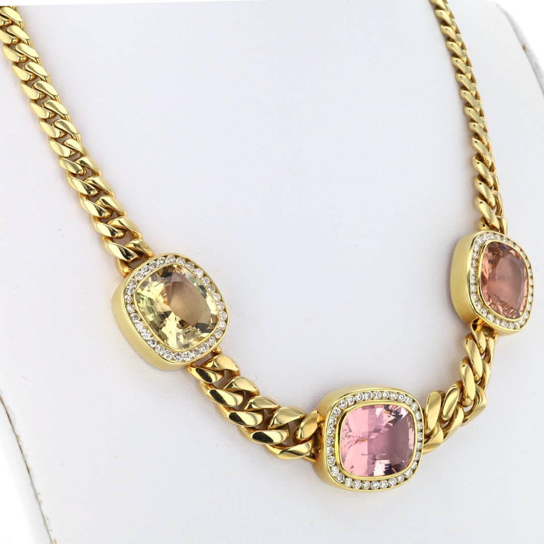 Tourmaline & Diamond Necklace