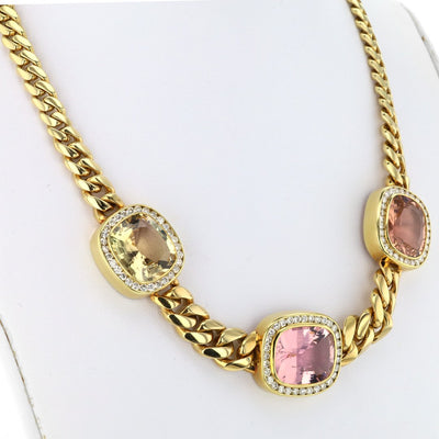 Tourmaline & Diamond Necklace