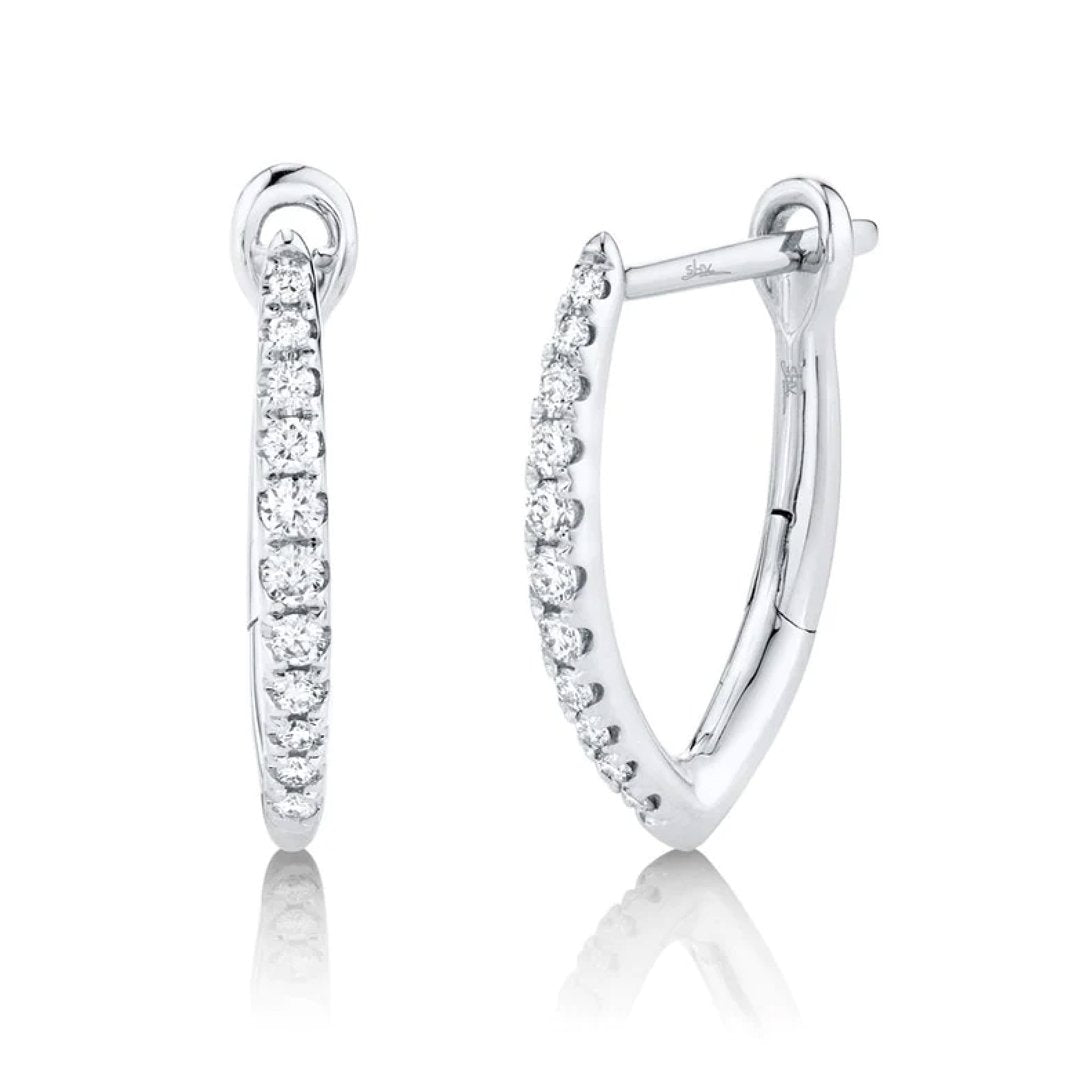0.15 ctw diamond "V" Hoop Earrings
