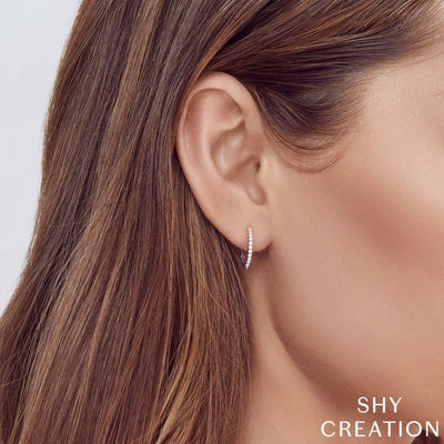 0.15 ctw diamond "V" Hoop Earrings