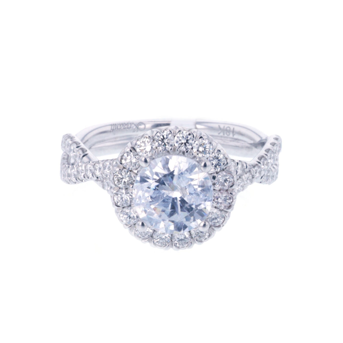 0.81 ctw Diamond Halo Engagement Ring