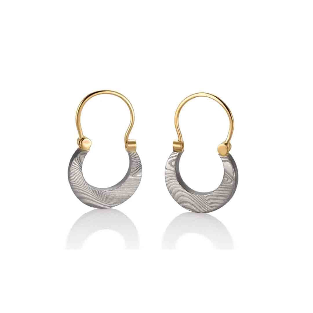 Damascus Crescent Earrings