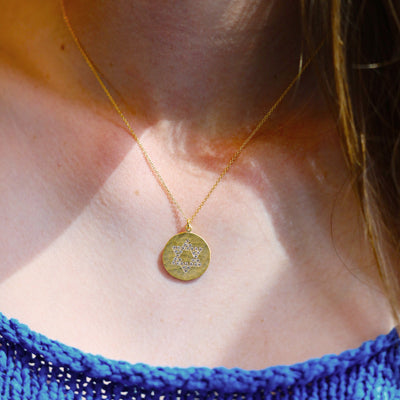 0.30 ctw Diamond Star of David Pendant Necklace