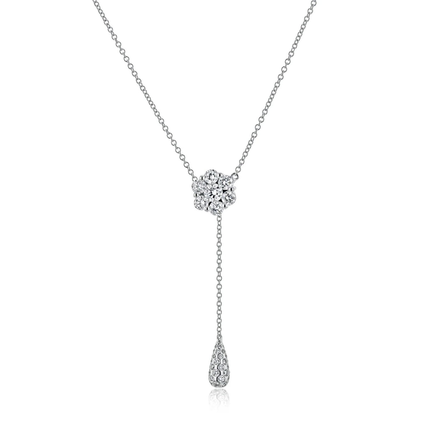 0.71 ctw Diamond Flower Lariat Necklace