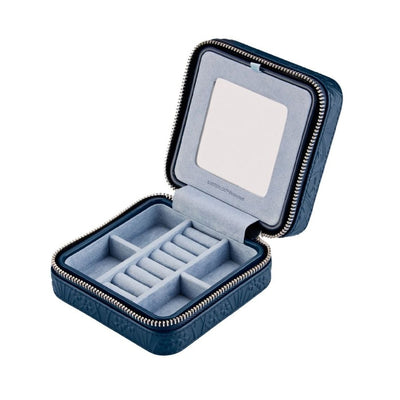 Small Travel Jewelry Zip Case Navy