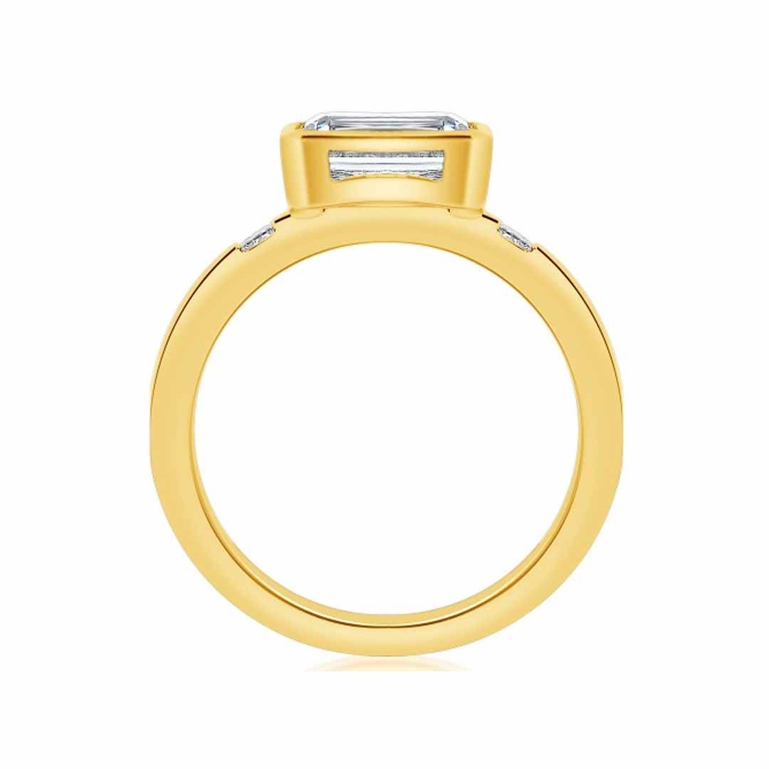 0.07 ctw Diamond Bezel Engagement Ring