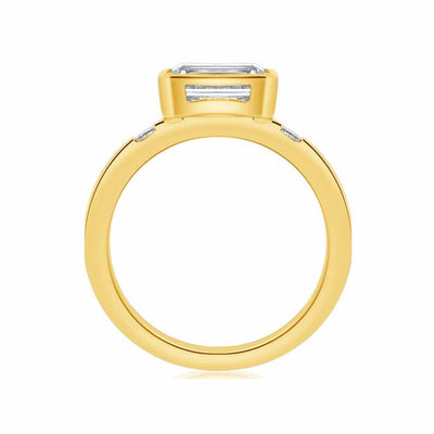 0.07 ctw Diamond Bezel Engagement Ring
