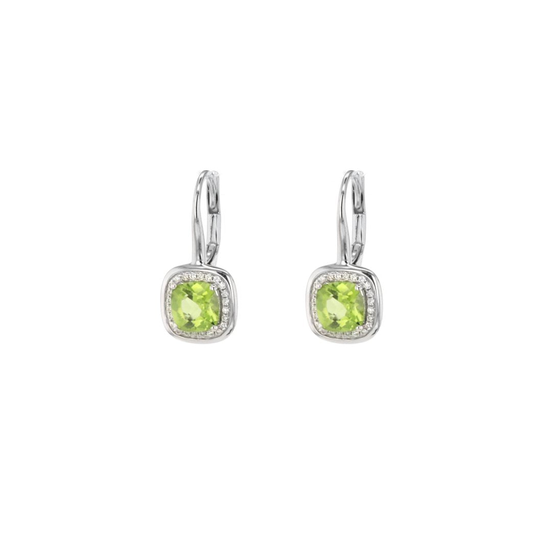 Peridot & Diamond Drop Earrings
