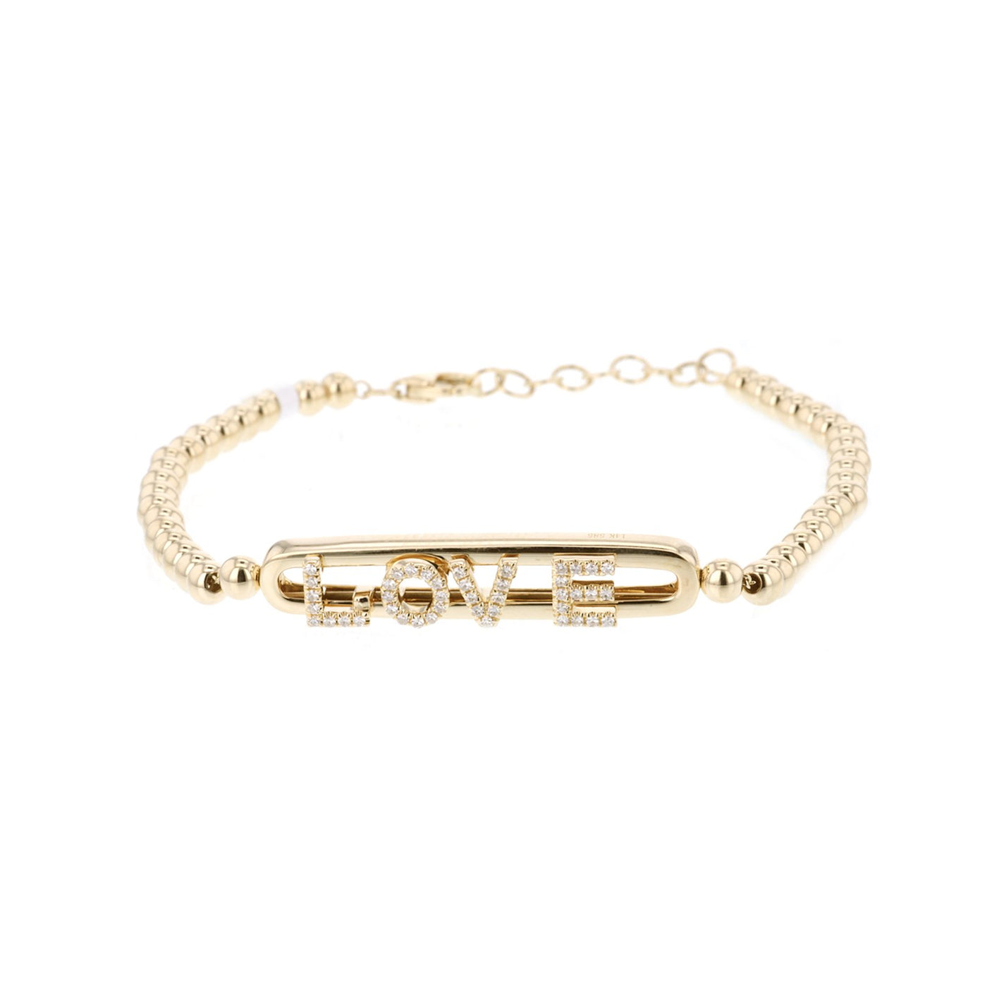 0.11 ctw Diamodn Sliding Love Bead Bracelet