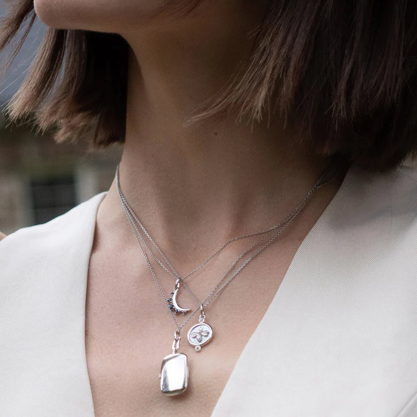 Rectangle Dee Locket Necklace