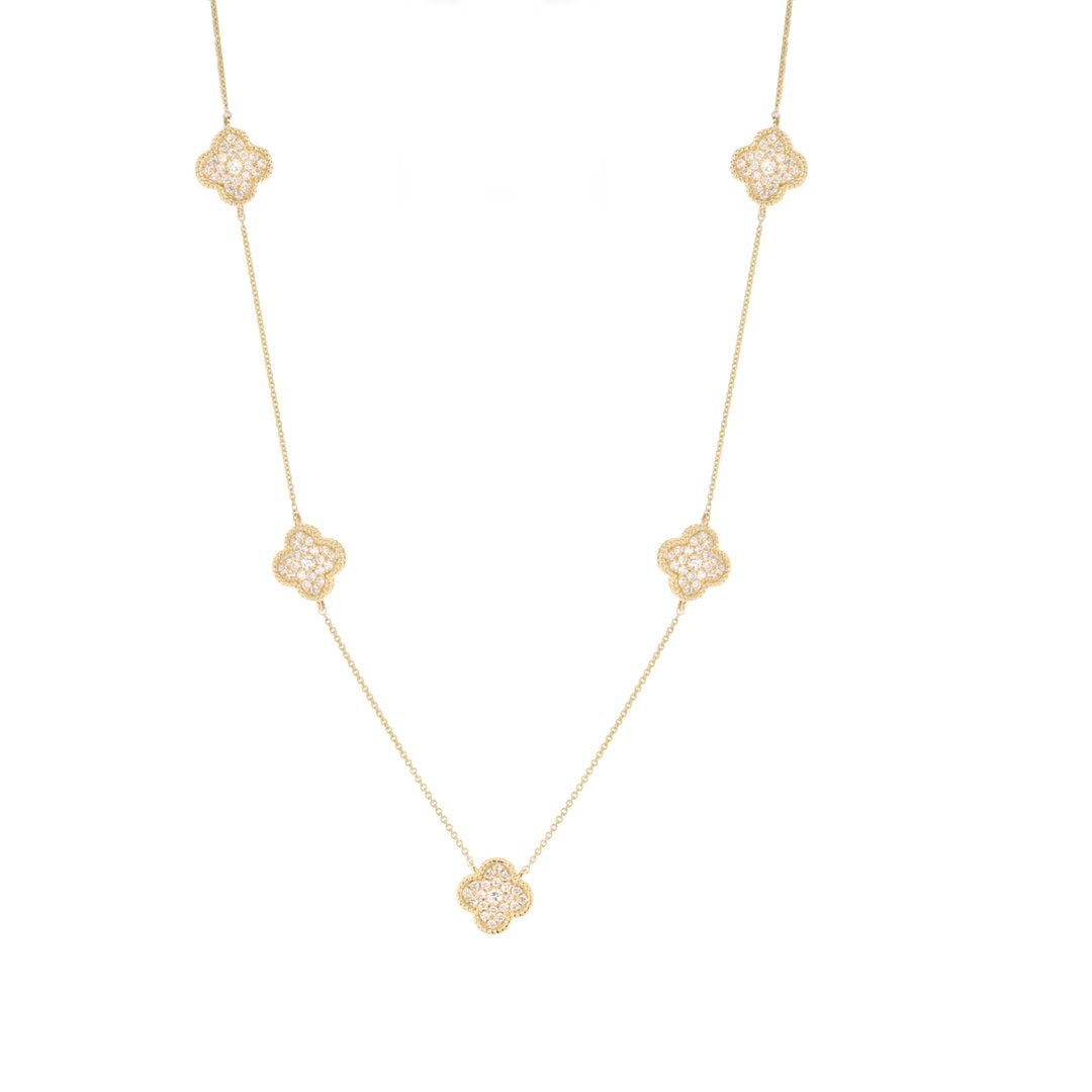 16+2" 0.88 ctw Diamond 5 Station Necklace