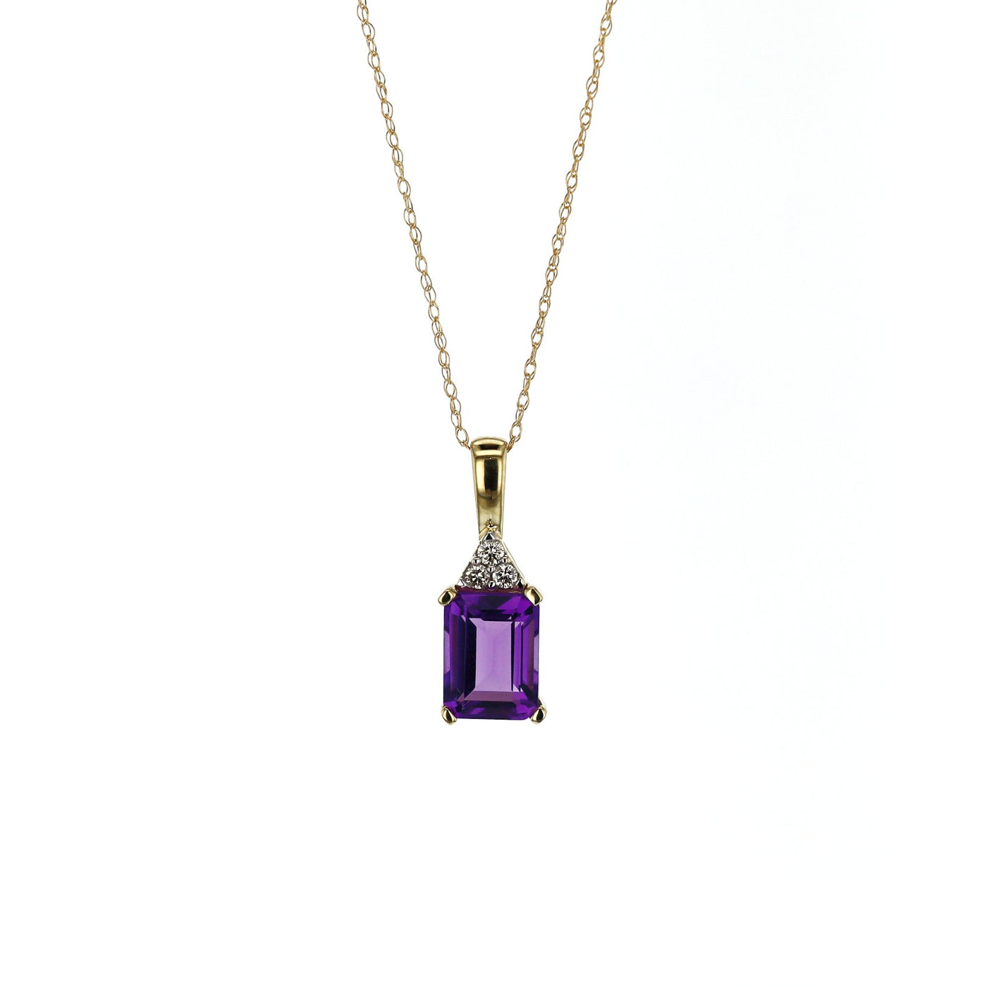 Amethyst & Diamond Pendant Necklace