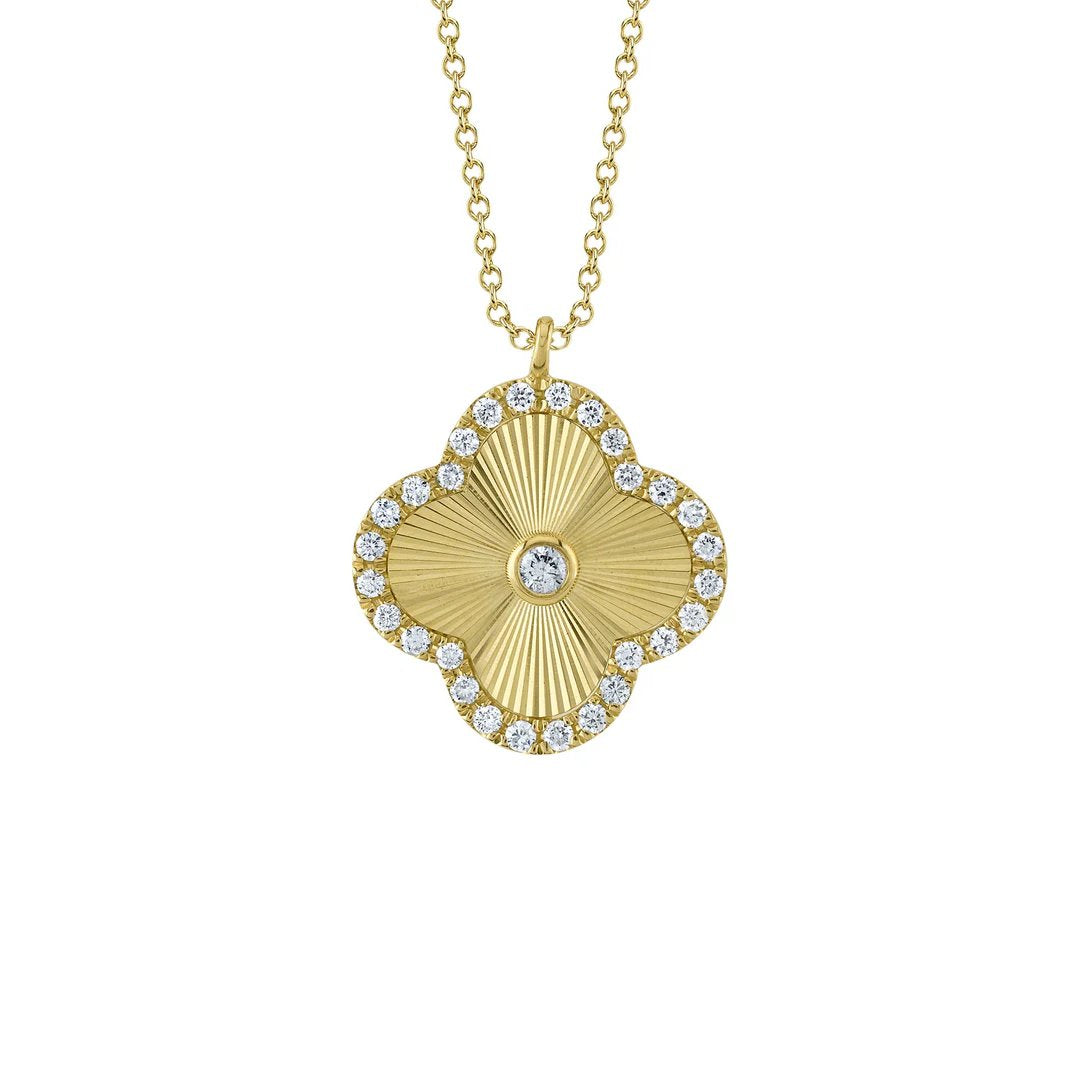 16+2" 0.22 ctw Diamond Geo Cut Clover Necklace