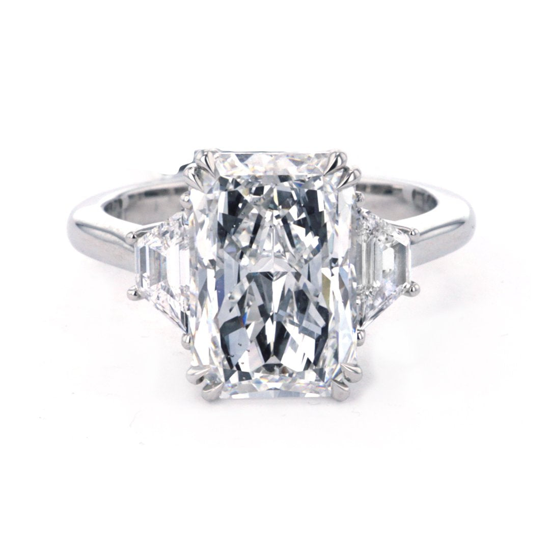 4.48 t Radiant Diamond Three-Stone Engagement Ring