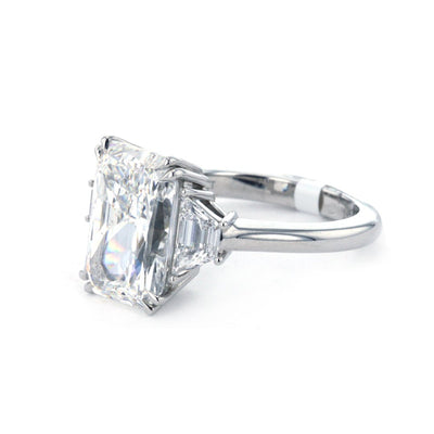 4.48 t Radiant Diamond Three-Stone Engagement Ring