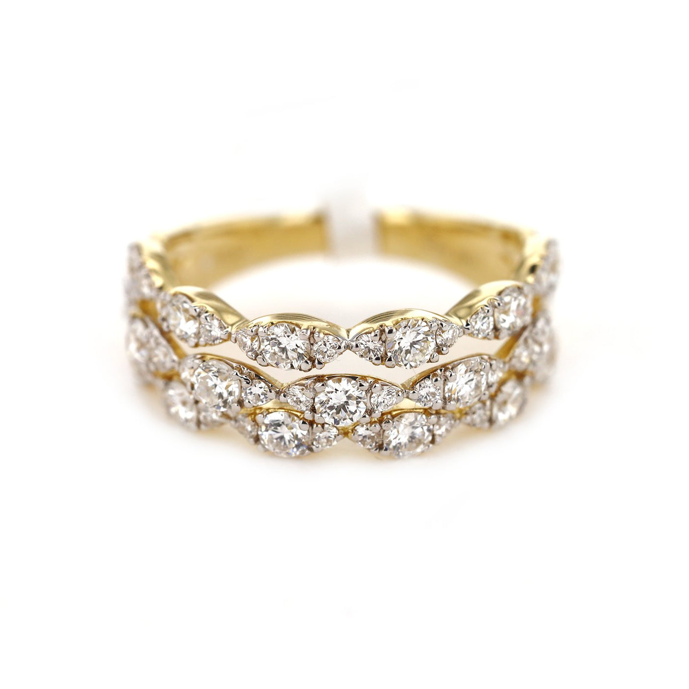1.24 ctw Diamond 3-Row Band