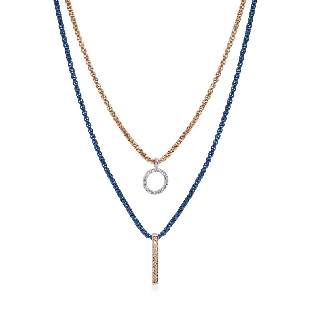 17.5" 0.18 ctw Diamond & Double Strand Cable Necklace
