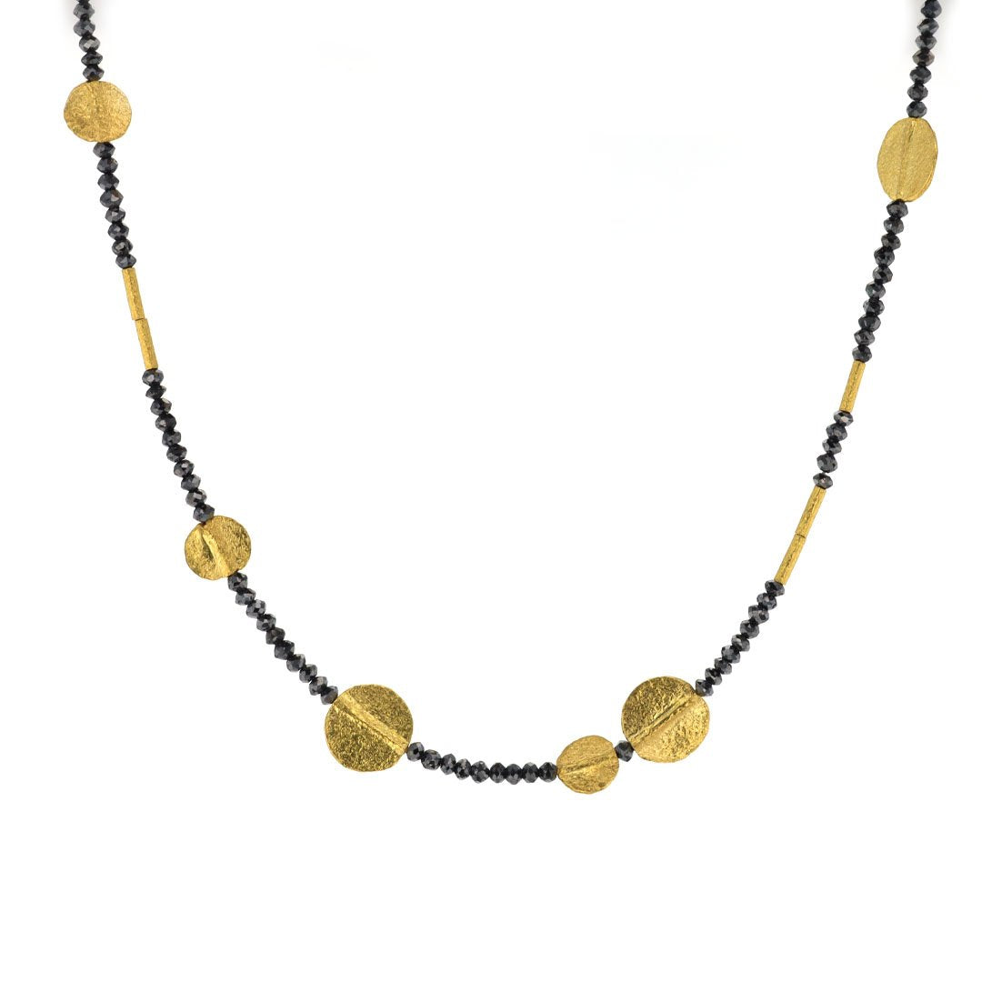 Bead & 24K Disc Necklace